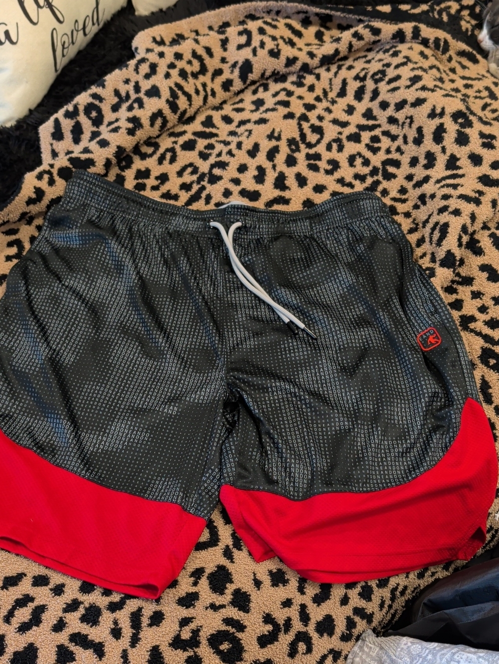 And1 Black and Red Athletic Men's Shorts